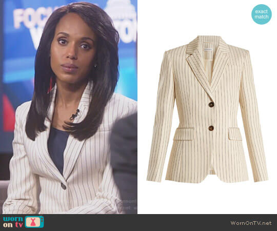 Altuzarra Fenice Pinstriped Blazer worn by Olivia Pope (Kerry Washington) on Scandal