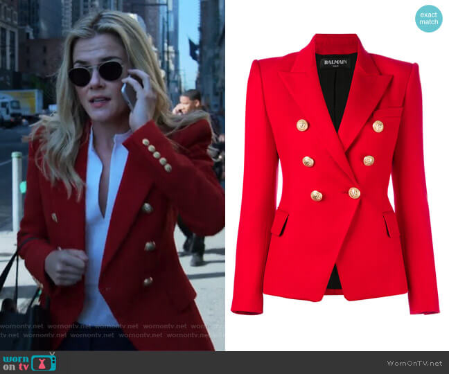 Balmain Double Breasted Blazer worn by Trish Walker (Rachael Taylor) on Jessica Jones