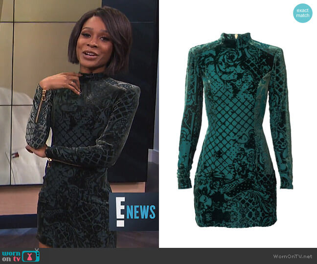 Balmain x H&M Velvet Dress worn by Zuri Hall on E! News