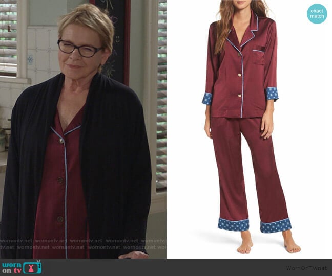 Bed to Brunch Pinstripe Crop Pajamas worn by Joan Short (Dianne Wiest) on Life in Pieces