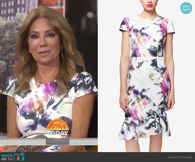 Betsey Johnson Floral-Print Ruffle-Hem Dress worn by Kathie Lee Gifford on Today