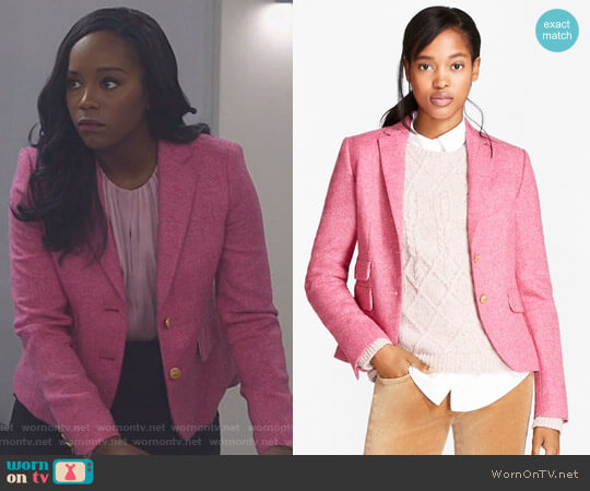 Brooks Brothers Wool Tweed Jacket worn by Michaela Pratt (Aja Naomi King) on Scandal