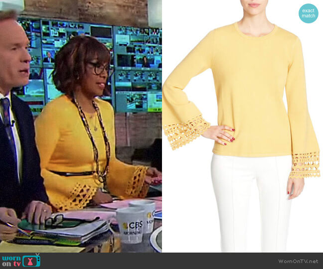 CATHERINE Catherine Malandrino Deco Bell Sleeve Sweater worn by Gayle King on CBS Mornings