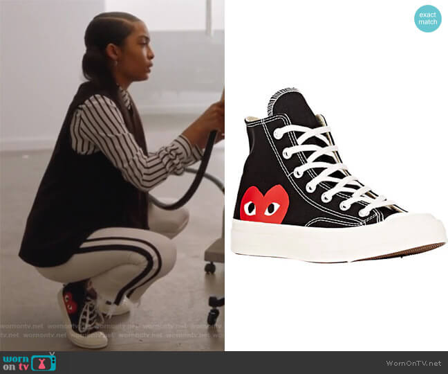 Comme Des Garcons PLAY Womens Chuck Taylor 1970s High-Top Sneakers worn by Zoey Johnson (Yara Shahidi) on Grown-ish