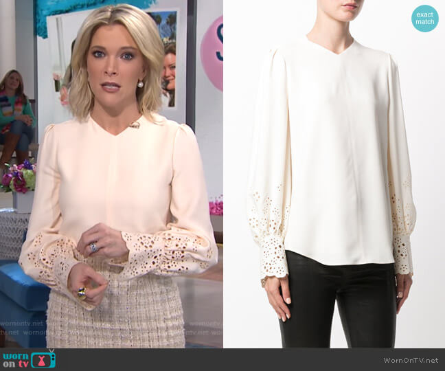 Chloe Laser Cut Sleeve Blouse worn by Megyn Kelly on Today