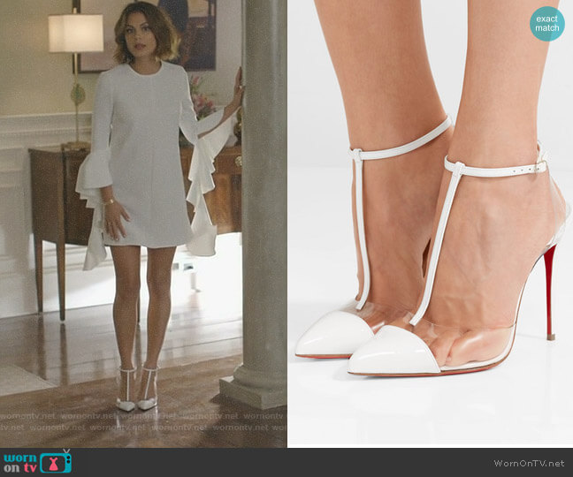 Christian Louboutin Nosy Pumps worn by Cristal Flores (Nathalie Kelley) on Dynasty