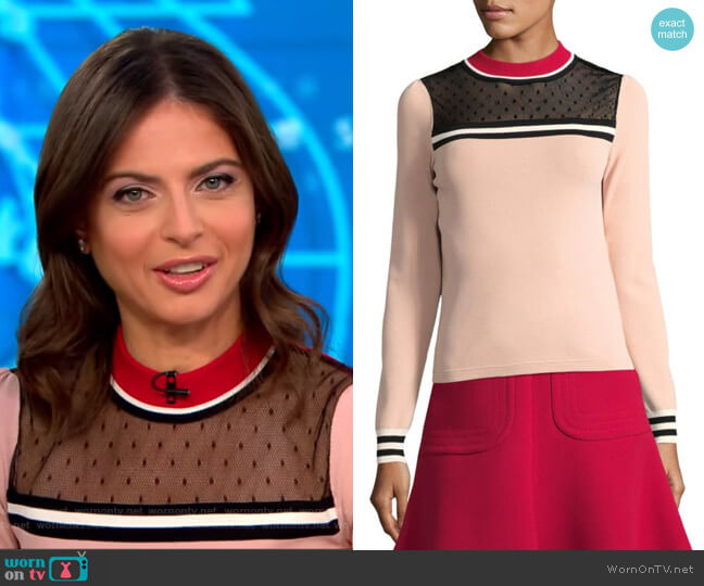 RED Valentino Colorblock Top worn by Bianna Golodryga on CBS Mornings