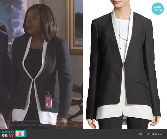 Derek Lam JKT Biocolored Collarless Blazer worn by Annalise Keating (Viola Davis) on Scandal