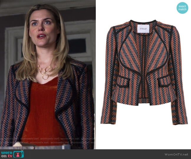Derek Lam 10 Crosby Striped Fitted Jacket worn by Trish Walker (Rachael Taylor) on Jessica Jones