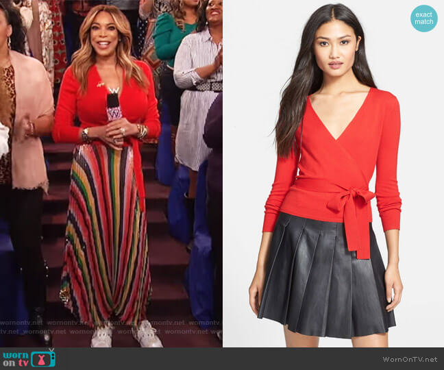 Diane von Furstenberg Ballerina Cardigan Sweater worn by Wendy Williams on The Wendy Williams Show