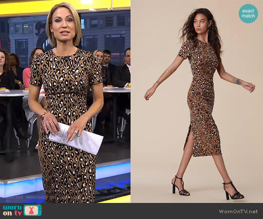 Diane von Furstenberg Crewneck Dress worn by Amy Robach on Good Morning America