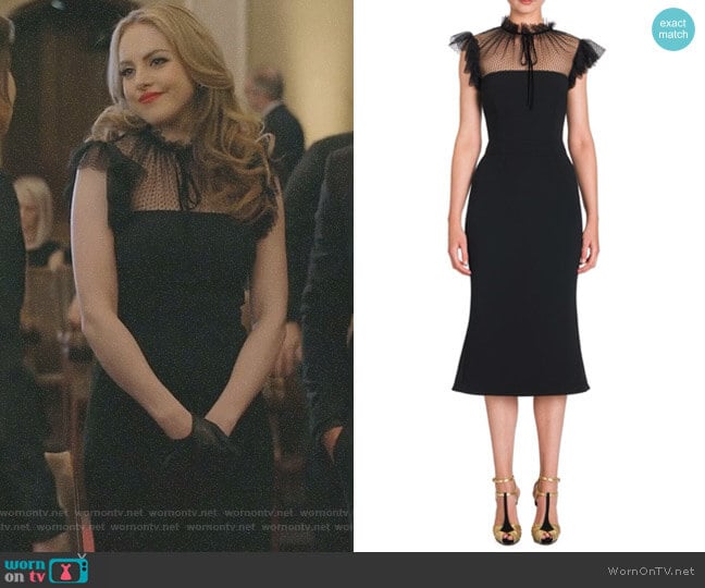 Dolce & Gabbana Tulle Accent Cady Dress worn by Fallon Carrington (Elizabeth Gillies) on Dynasty