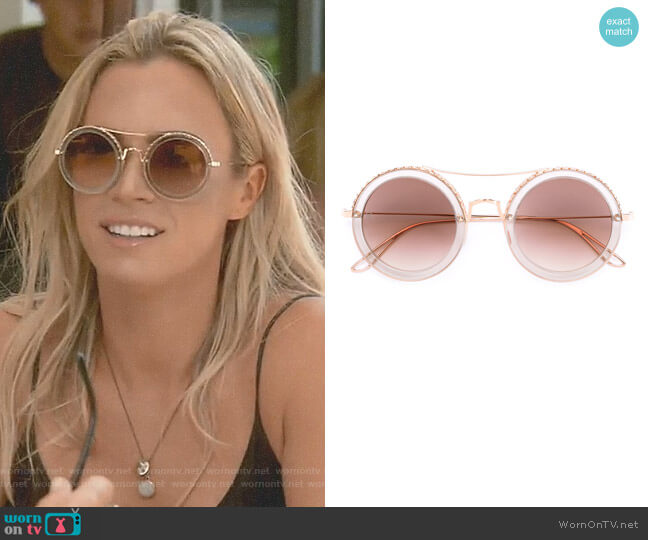 Elie Saab Round Sunglasses worn by Teddi Mellencamp Arroyave on The Real Housewives of Beverly Hills