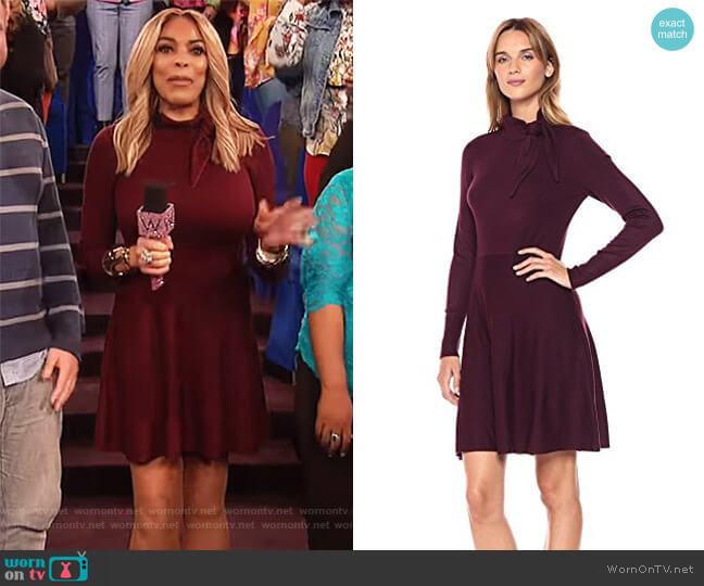 Eliza J Tie Neck Sweater Dress worn by Wendy Williams on The Wendy Williams Show
