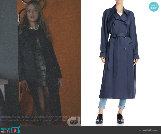 Elizabeth and James Dakotah Piqué Trench Coat worn by Fallon Carrington (Elizabeth Gillies) on Dynasty