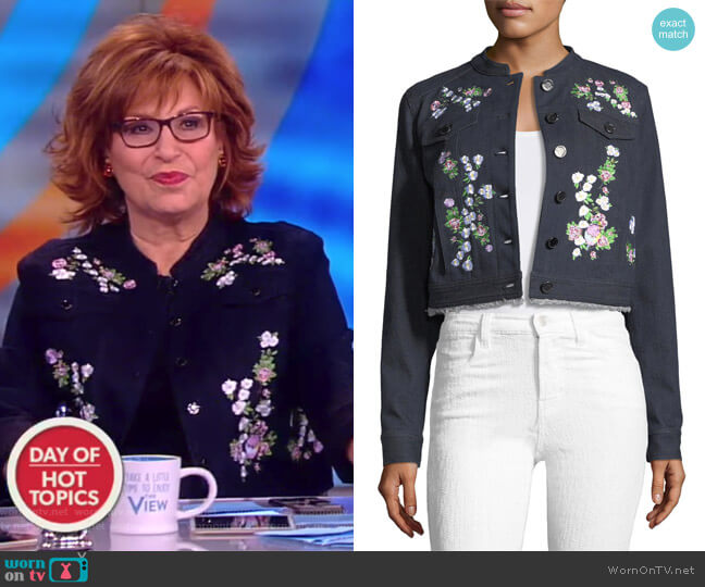 Elie Tahari Meggy Embroidered Denim Jacket worn by Joy Behar on The View