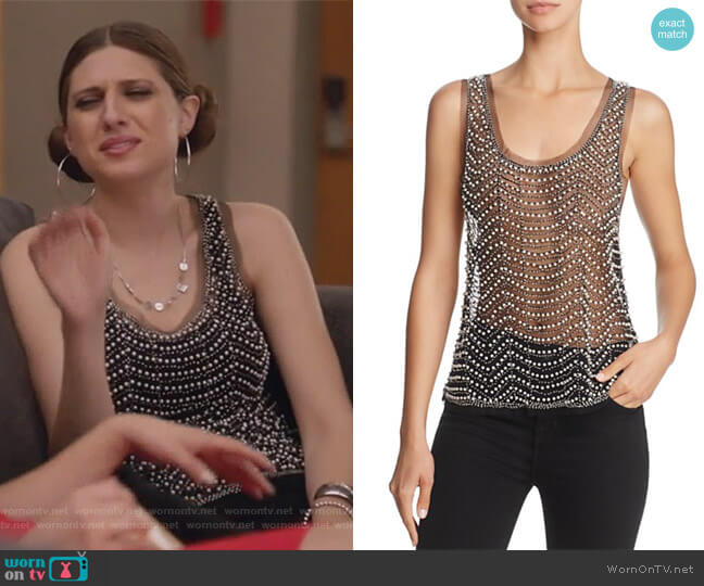 Endless Rose Embellished Mesh Tank worn by Nomi Segal (Emily Arlook) on Grown-ish