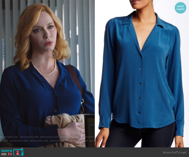 Equipment Adalyn washed-silk shirt worn by Beth Boland (Christina Hendricks) on Good Girls