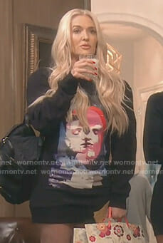 Erika’s graphic print sweater dress on The Real Housewives of Beverly Hills