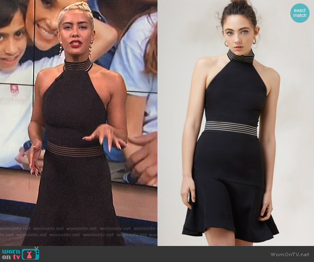Finders Keepers The Label Firelight Halter Mini Dress worn by Sibley Scoles on E! News