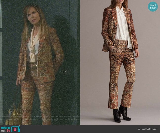 Frame Persian Single-Breasted Printed Blazer worn by Kate Roberts (Lauren Koslow) on Days of our Lives