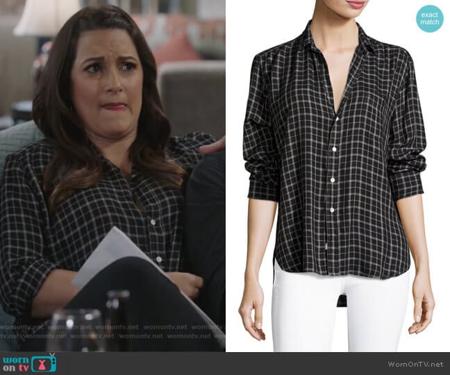 Frank & Eileen Eileen Button-Front Check Shirt worn by Colleen Brandon-Ortega (Angelique Cabral) on Life in Pieces