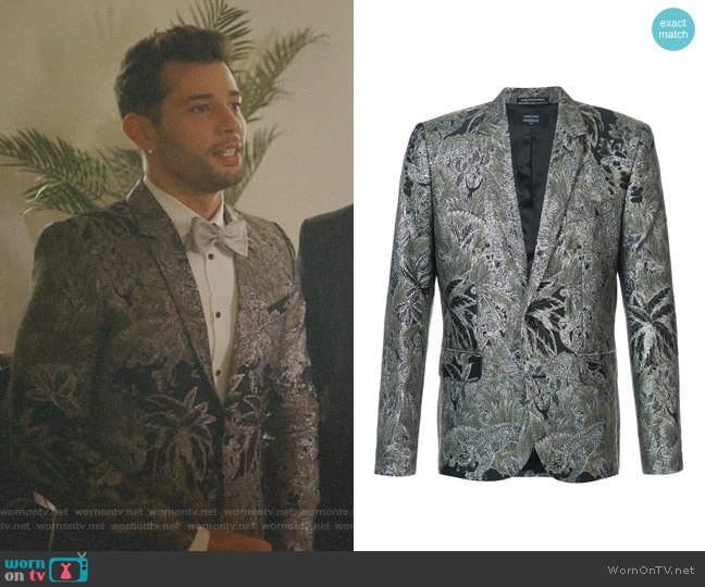 Garcons Infideles Jones Brocade Jacket worn by Sam Flores (Rafael de la Fuente) on Dynasty