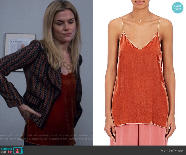 Giada Forte Velvet Cami worn by Trish Walker (Rachael Taylor) on Jessica Jones