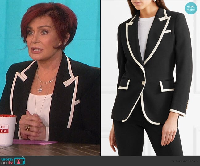Gucci Grosgrain-Trimmed Cady Blazer worn by Sharon Osbourne on The Talk