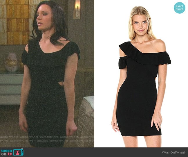 Guess Kenley Ruffle Sweater Dress worn by Abigail Deveraux (Kate Mansi) on Days of our Lives