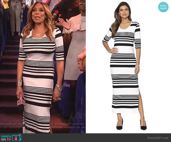 Wendy Williams HSN Collection Ottoman Rib Knit Maxi Dress worn by Wendy Williams on The Wendy Williams Show