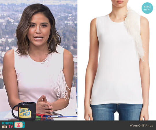 Helmut Lang Feather Techno Cotton Jersey Tank Top worn by Erin Lim on E! News