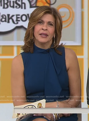 Hoda’s blue ruffled sleeveless dress on Today