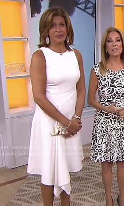 Hoda’s white asymmetrical dress on Today