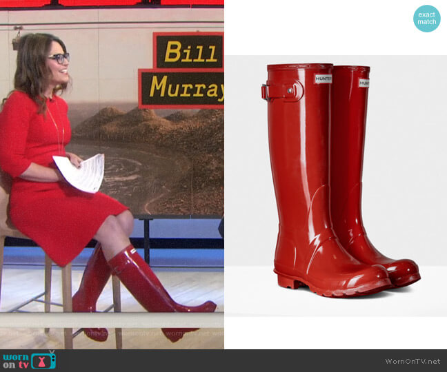 Hunter Original Tall Gloss Rain Boots worn by Savannah Guthrie on Today