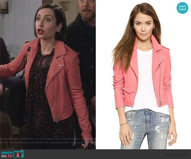 IRO Ashville Jacket worn by Jennifer Short (Zoe Lister-Jones) on Life in Pieces