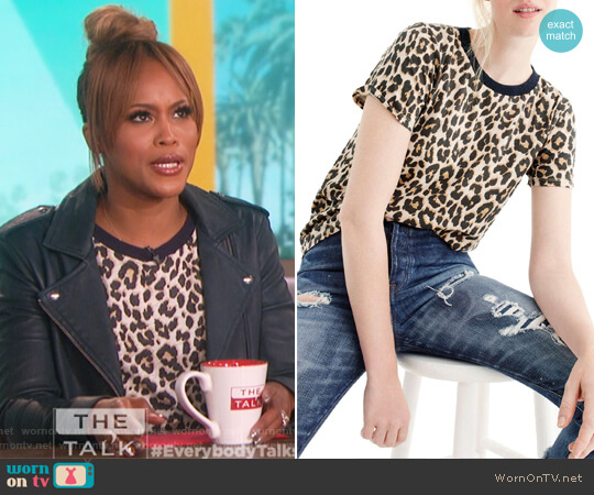 J. Crew Leopard Print Tee worn by Eve on The Talk