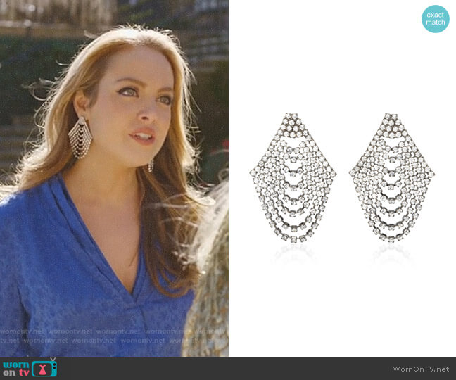 Jennifer Behr Seraphina Cascade Earrings worn by Fallon Carrington (Elizabeth Gillies) on Dynasty