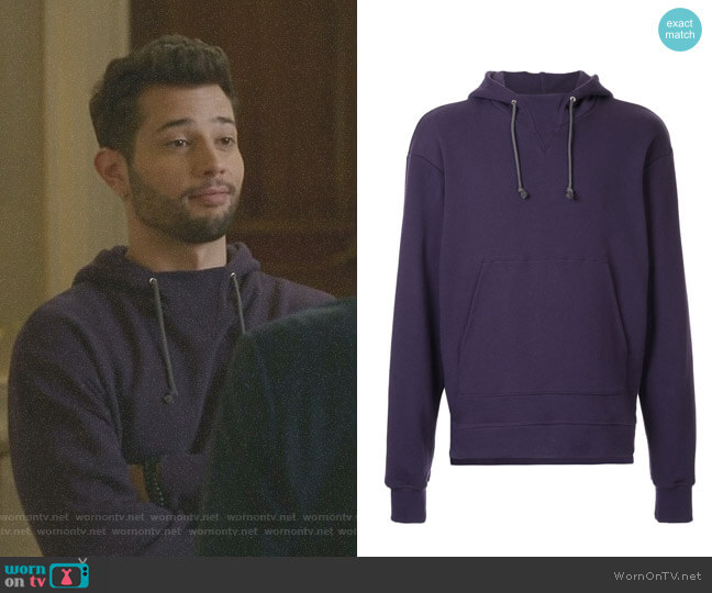 John Elliott Hooded Kangaroo Jumper worn by Sam Flores (Rafael de la Fuente) on Dynasty