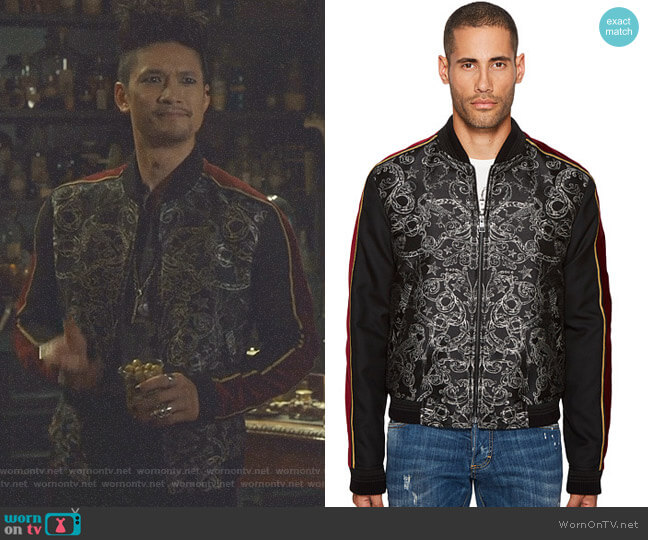 Just Cavalli Bomber Jacket worn by Magnus Bane (Harry Shum Jr.) on Shadowhunters