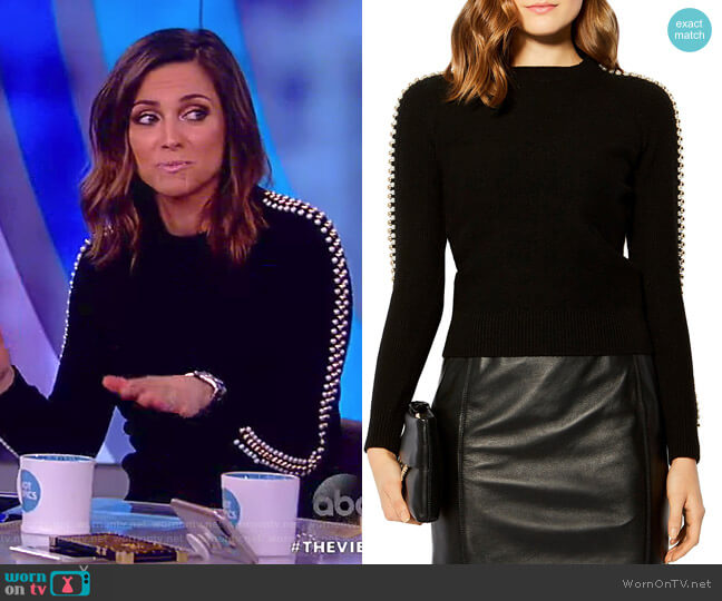 Karen Millen Embellished Sweater worn by Paula Faris on The View
