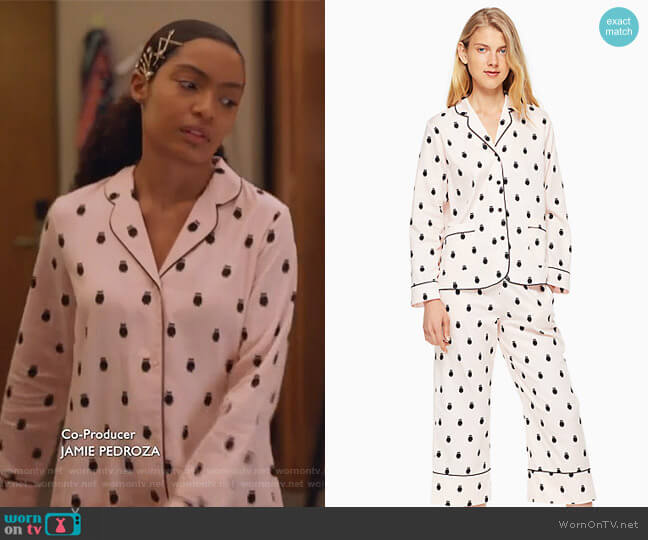Kate Spade Cropped PJ Set worn by Zoey Johnson (Yara Shahidi) on Grown-ish
