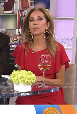 Kathie’s red flutter sleeve dress on Today