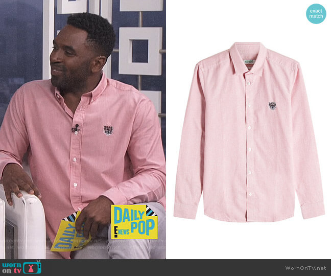 Kenzo Embroidered Cotton Shirt worn by Justin Sylvester on E! News