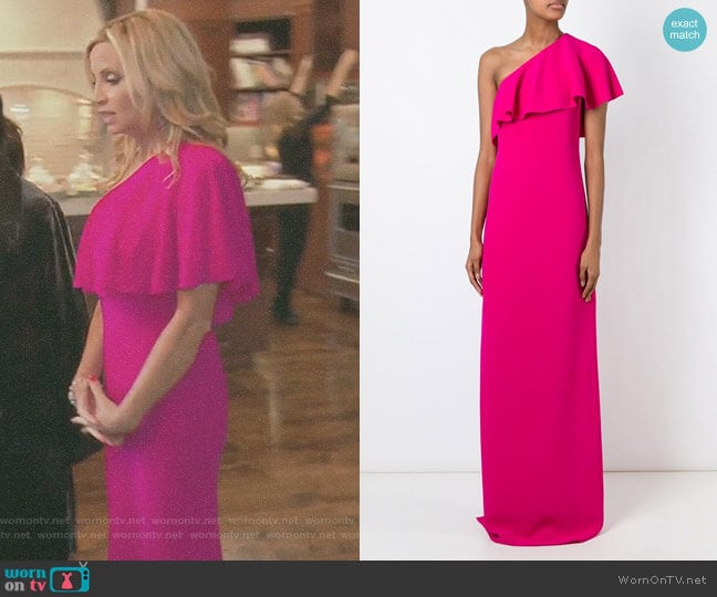Lanvin One Shoulder Dress worn by Camille Grammer on The Real Housewives of Beverly Hills