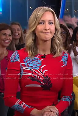 Lara’s red floral dress on Good Morning America