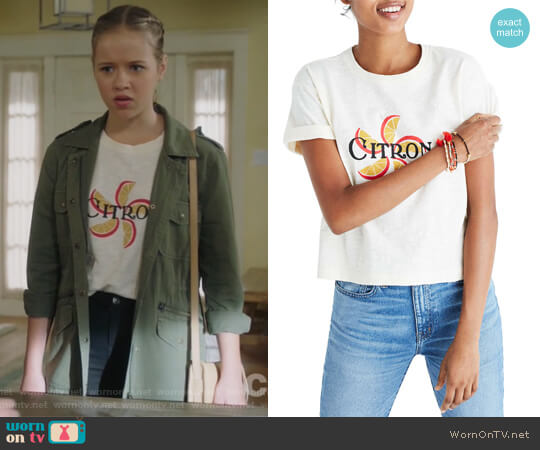 Madewell Citron Graphic Tee worn by Samantha Hughes (Holly Barrett) on Life in Pieces