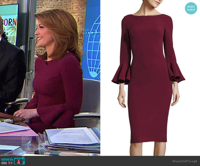 Michael Kors Bell Sleeve Dress worn by Norah O'Donnell on CBS Mornings