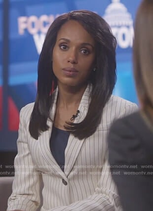 Olivia’s white pinstriped blazer on Scandal