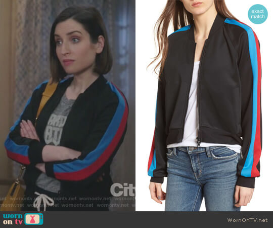 Pam & Gela Crop Track Jacket worn by Jennifer Short (Zoe Lister-Jones) on Life in Pieces